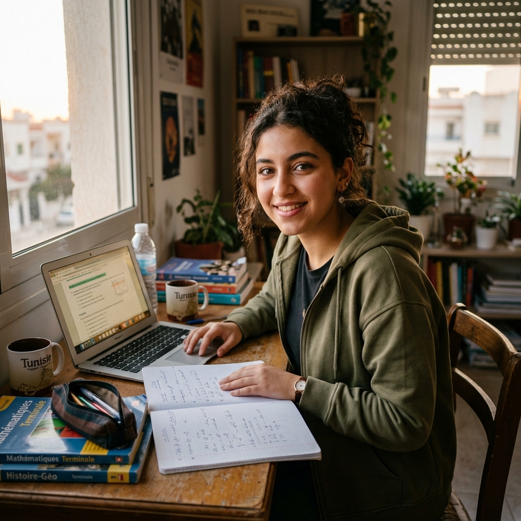 Élève motivé, prêt à réussir son bac avec MammMind